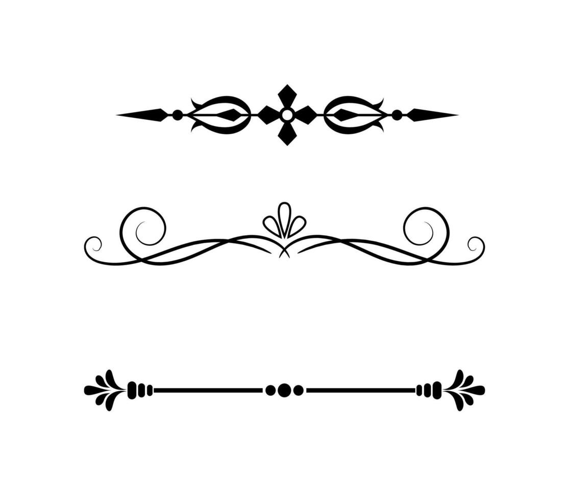 Floral design elements vintage dividers in black color 31704012 Vector