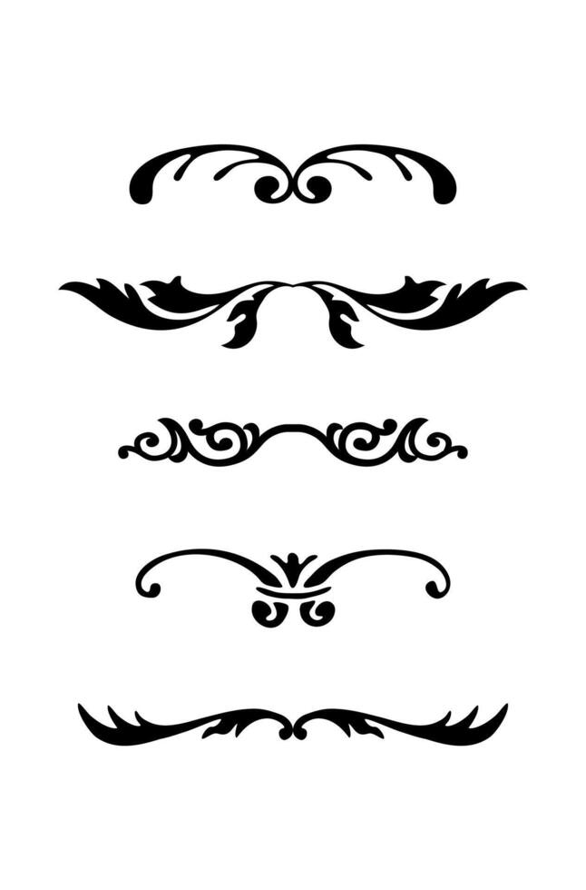 Ornamental borders collection in black colour 31704517 Vector Art at