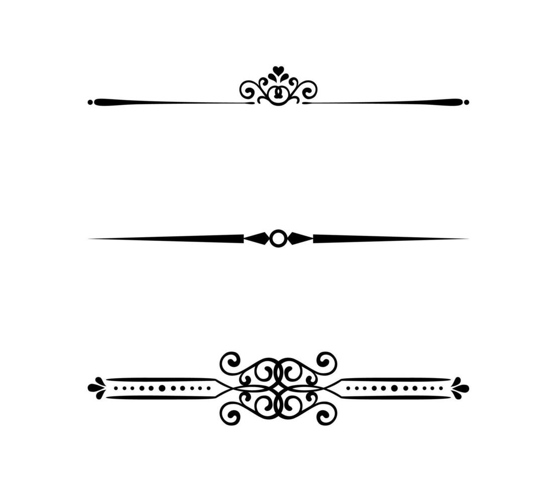 Floral design elements vintage dividers in black color 31704522 Vector
