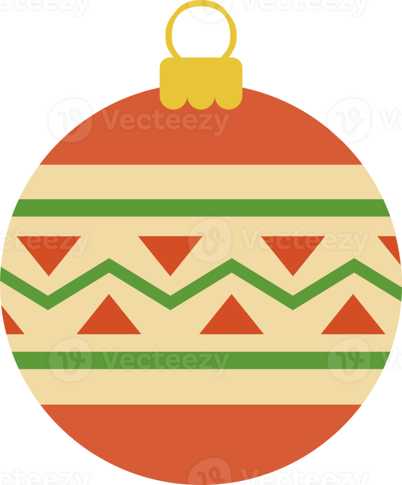 Christmas ball illustration. PNG with transparent background.