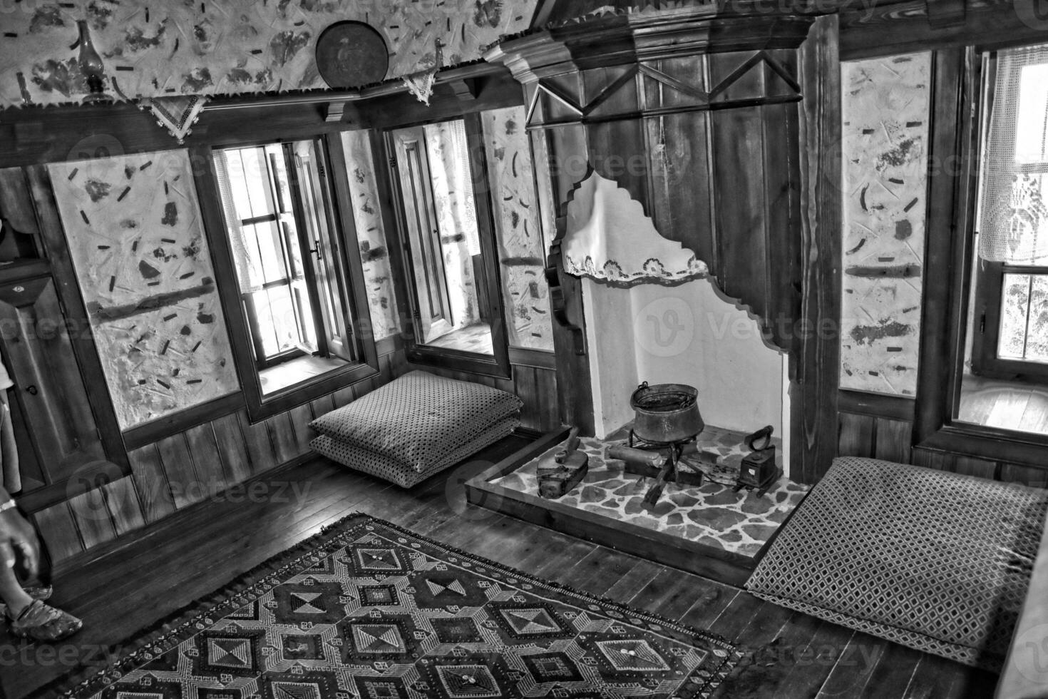 original vintage antique interior of a turkish house photo