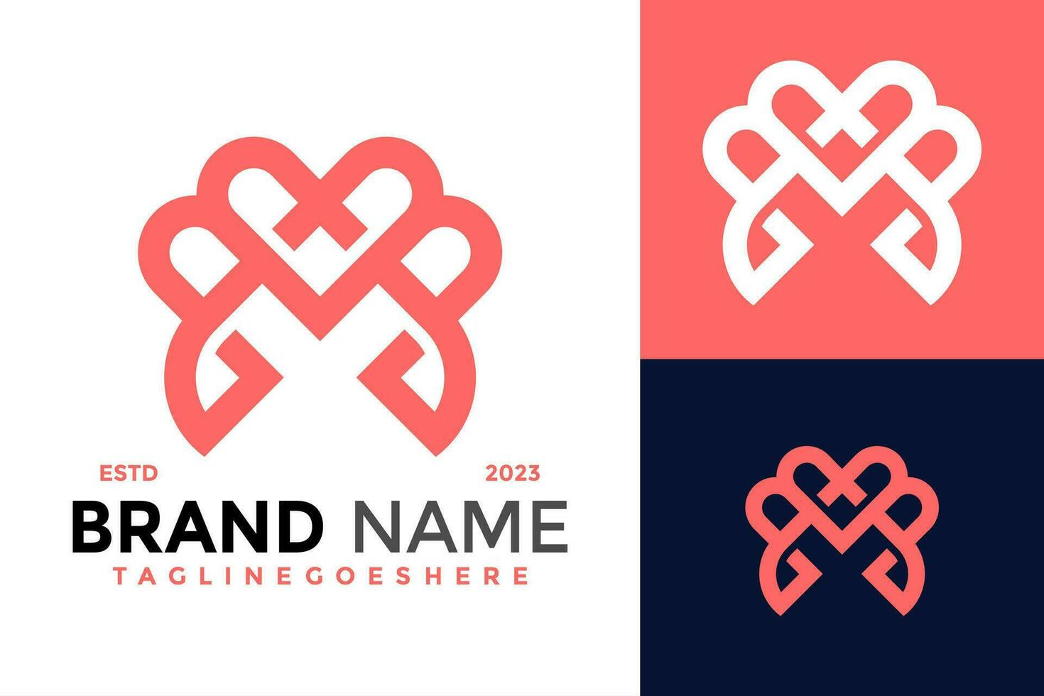 Letter Mb or Bm Heart Logo design vector symbol icon illustration