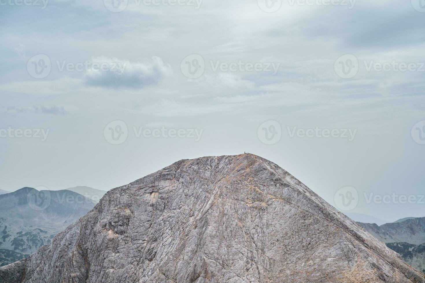 View from peak of Mount Vihren, Pirin Mountains massif, mountain hiking active recreation photo