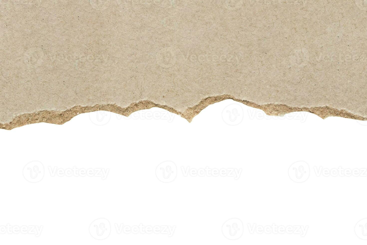 Gray ripped paper torn edges strips isolated on white background photo