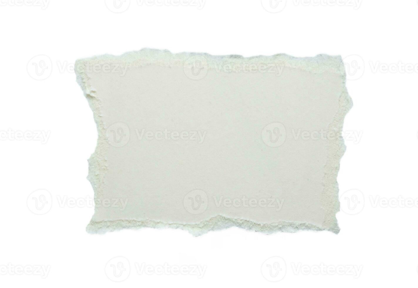 piece of white paper tear isolated on white background photo