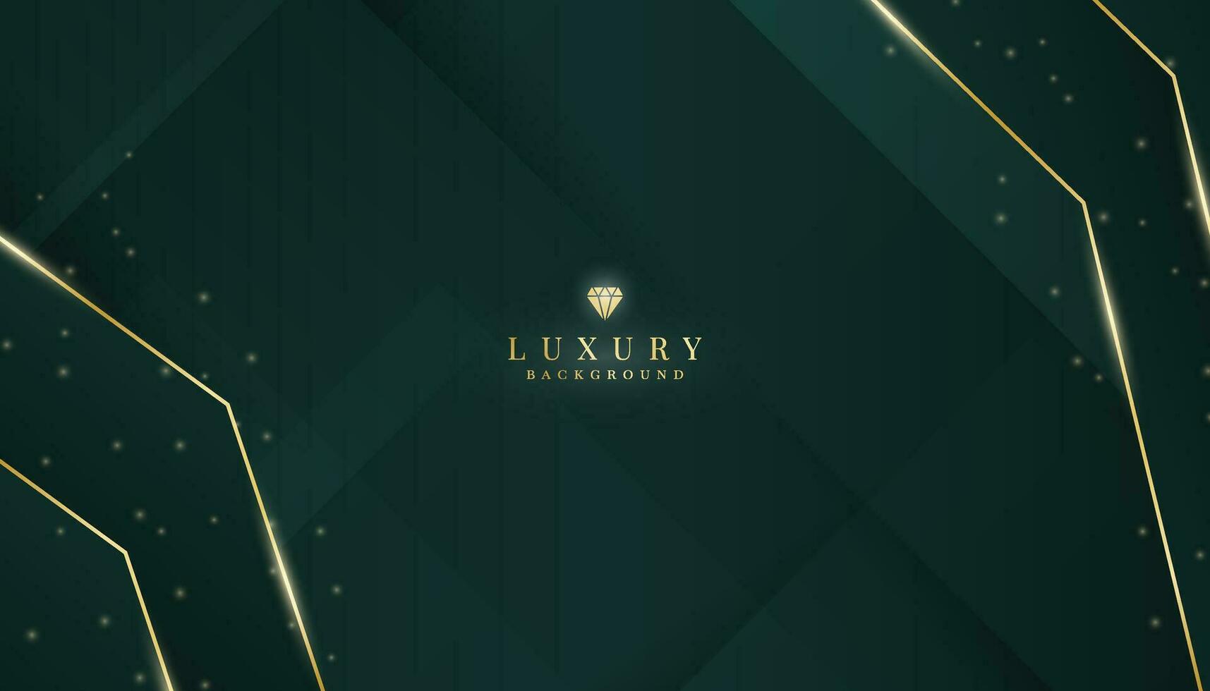 Luxurious dark green background with sparkling gold and glitter. modern elegant abstract background vector