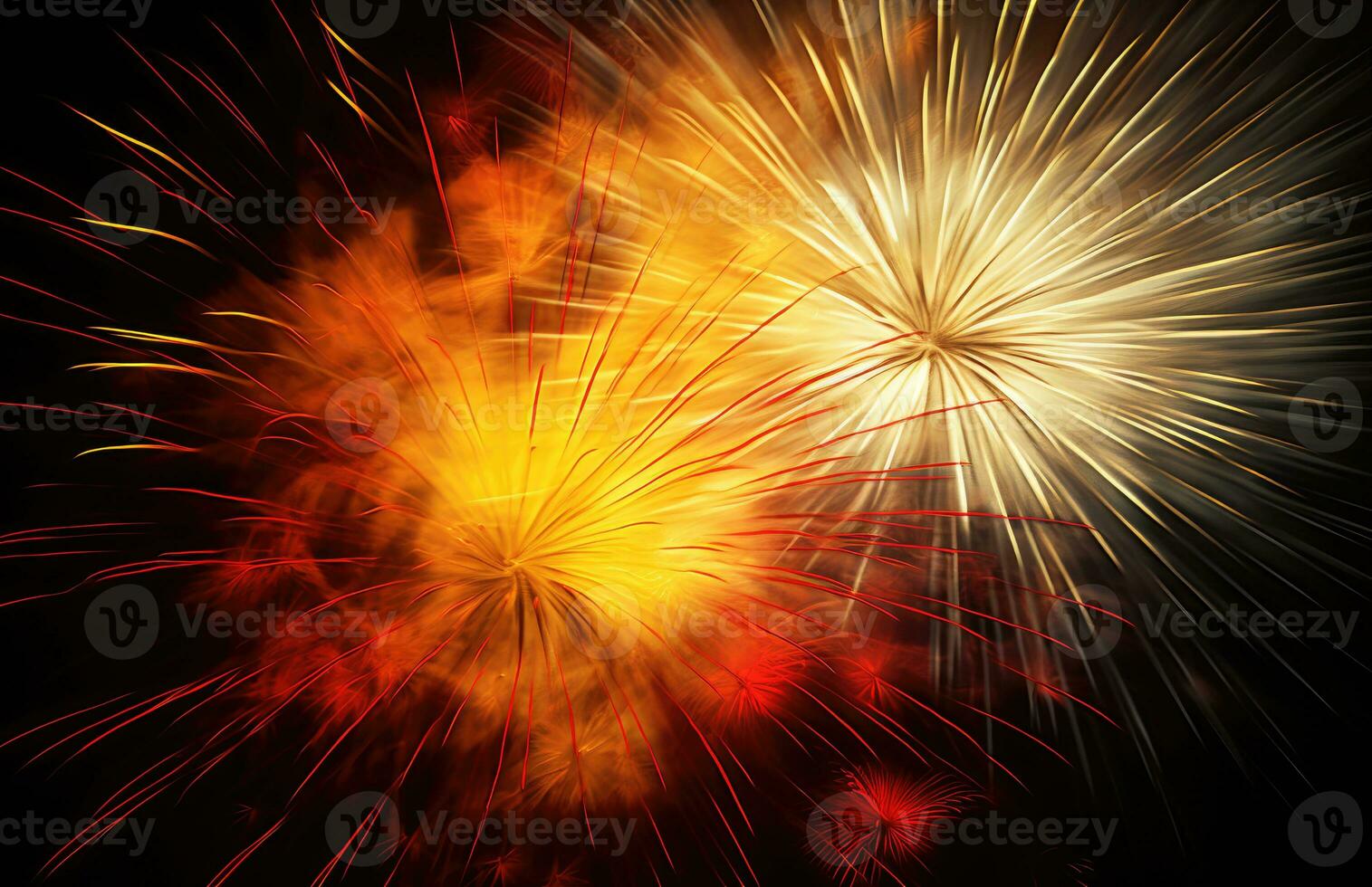 fireworks on a dark night. AI Generative photo