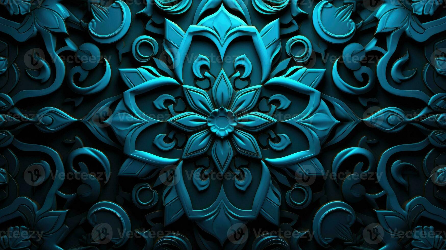 mandala flower design background. AI Generative photo