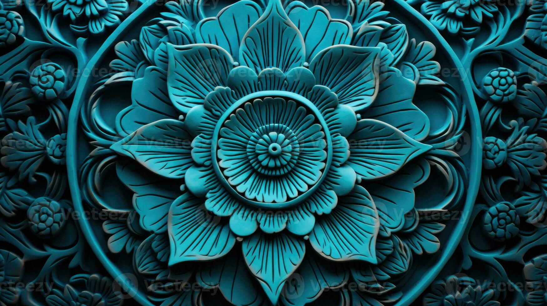 mandala flower design background. AI Generative photo