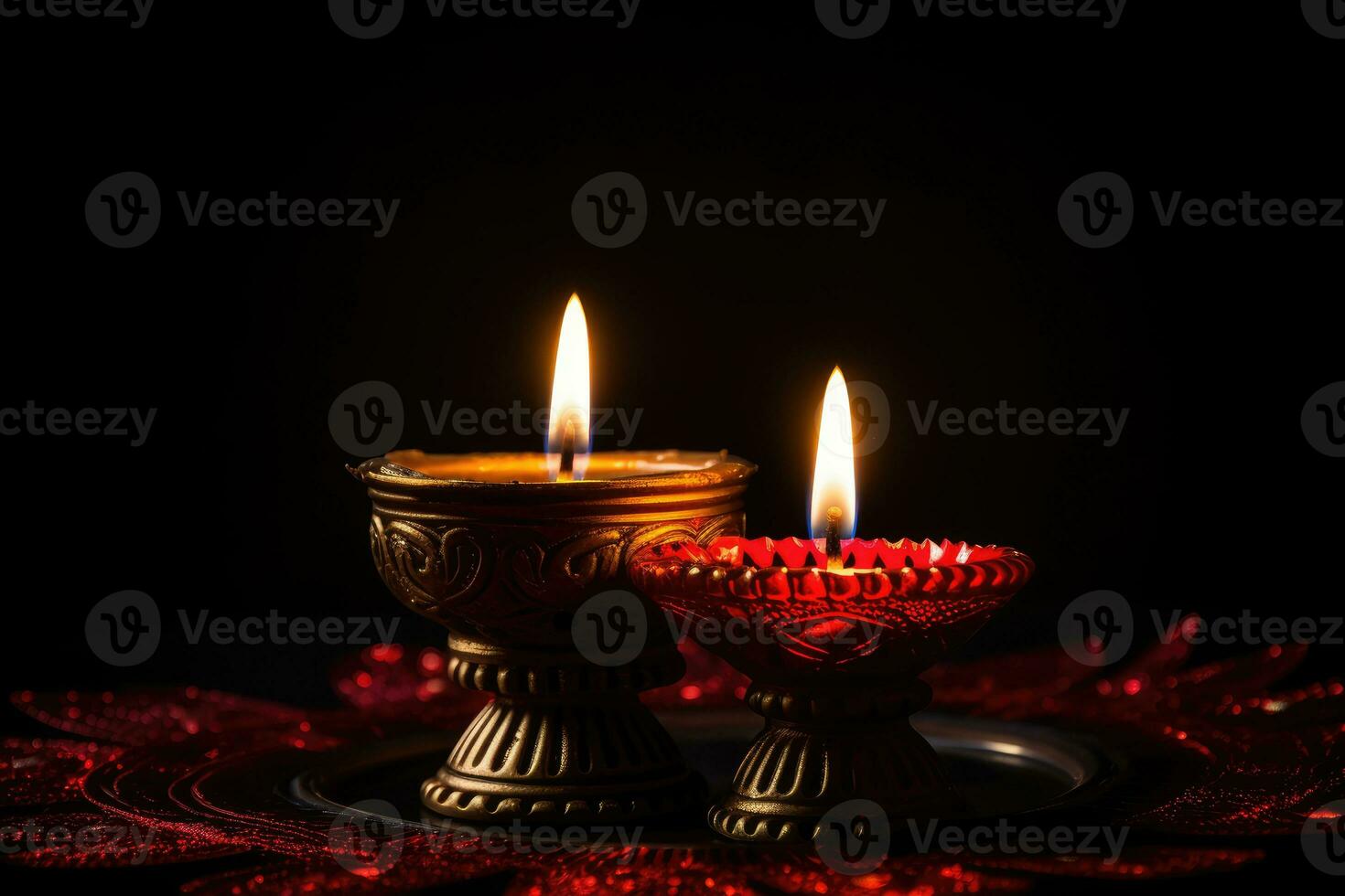 The Diwali festival is a celebration of the victory of good. AI Generative over evil. Diya High Quality photo