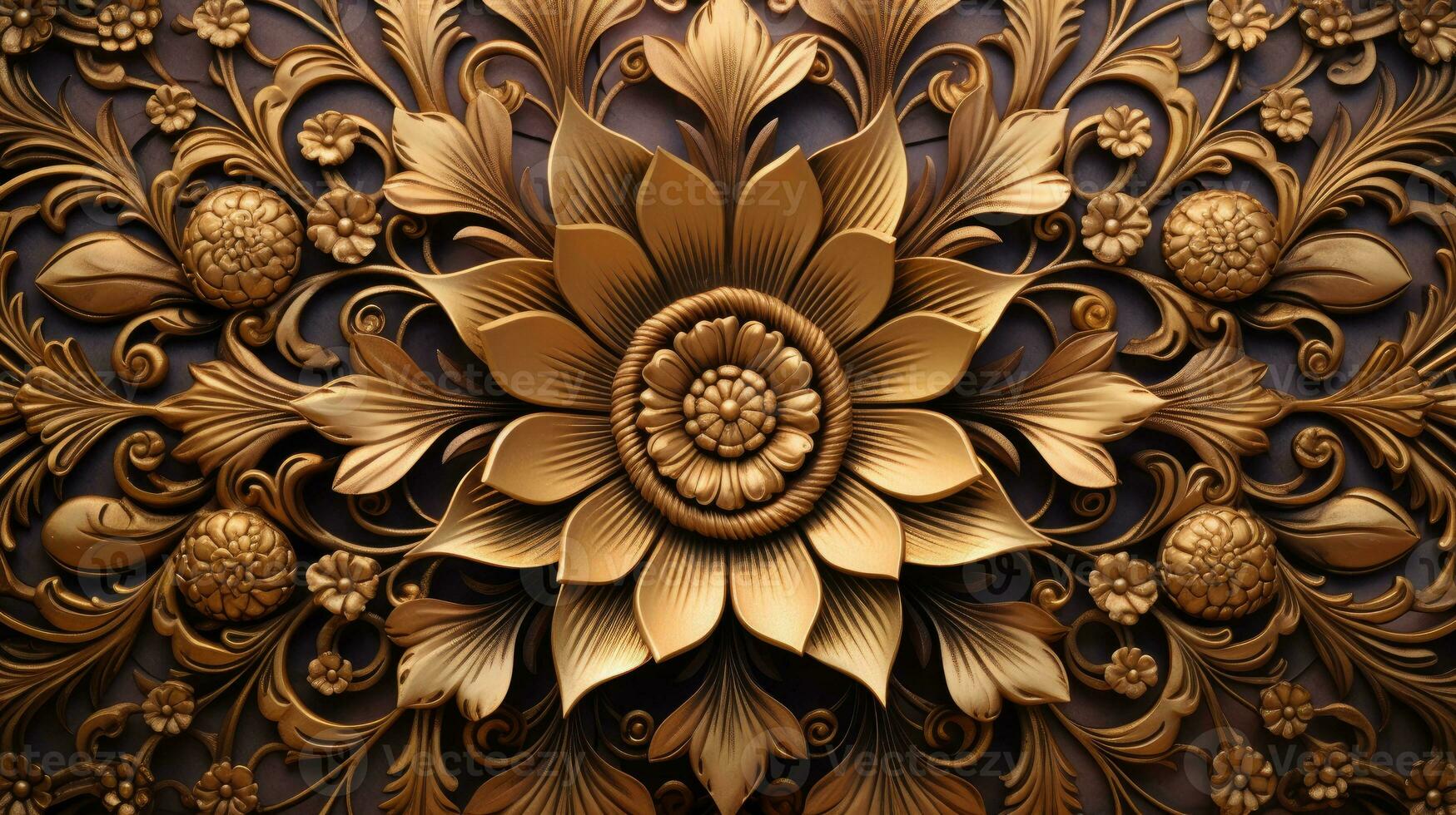 mandala flower design background. AI Generative photo