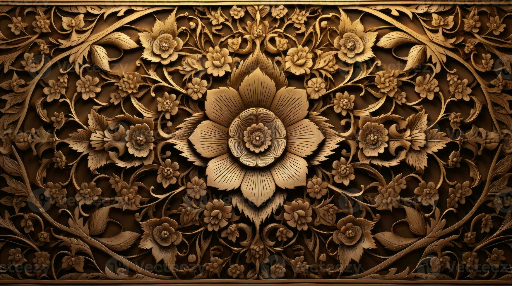mandala flower design background. AI Generative photo