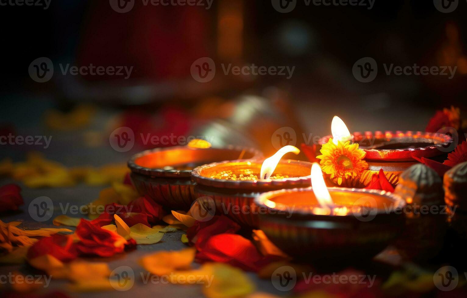 The Diwali festival is a celebration of the victory of good. AI Generative over evil. Diya High Quality photo