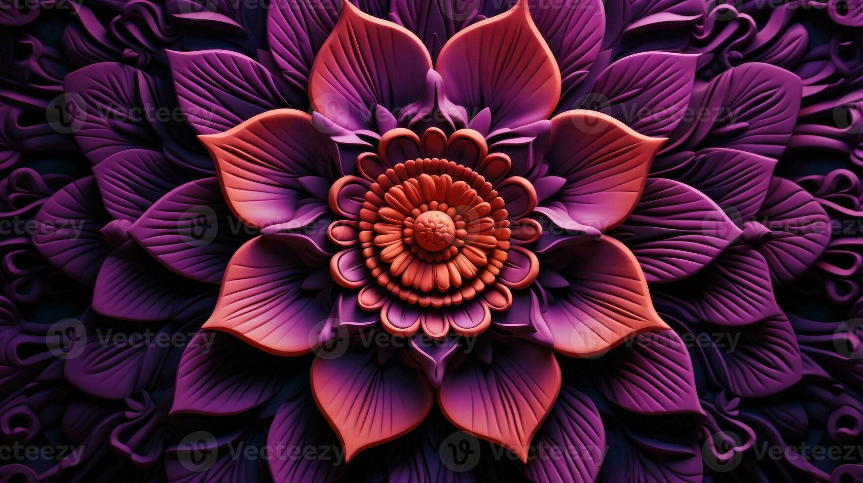mandala flower design background. AI Generative photo