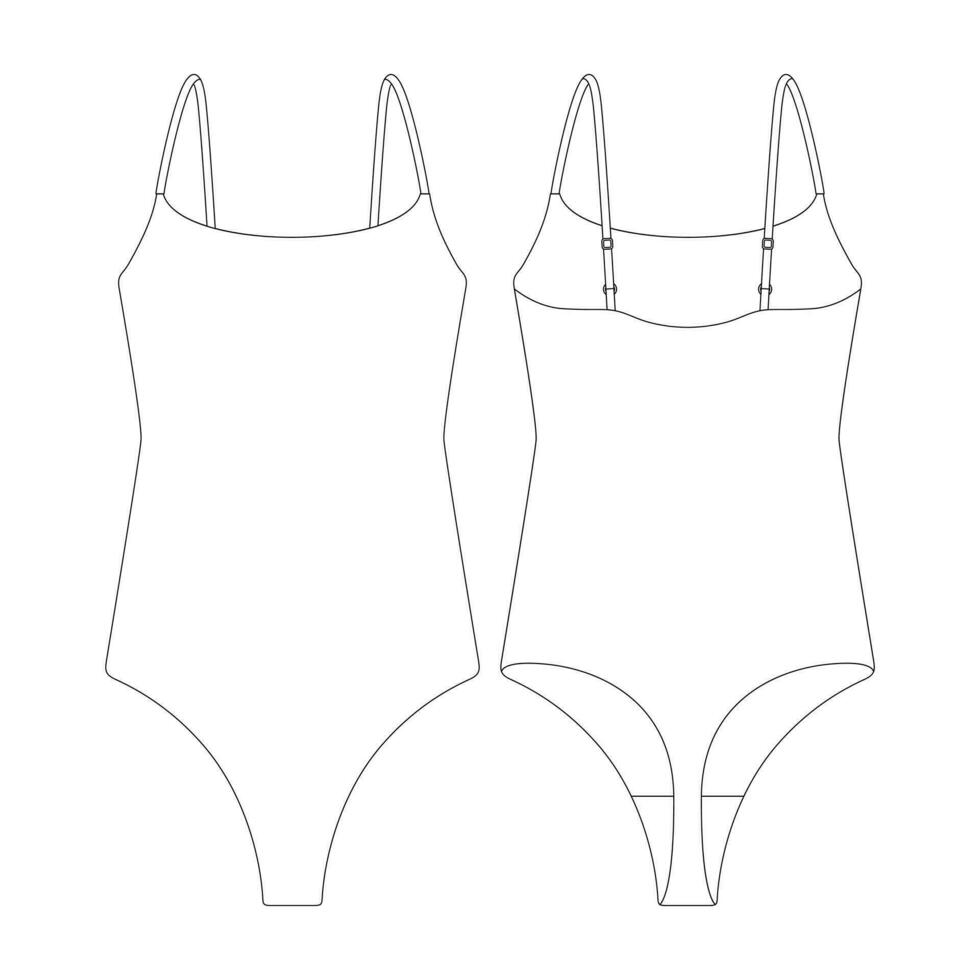 modelo cucharón traje vector ilustración plano diseño contorno ropa colección