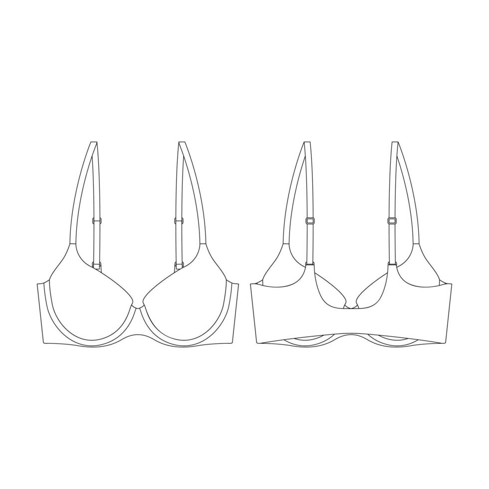 template push up bra vector illustration flat design outline clothing collection