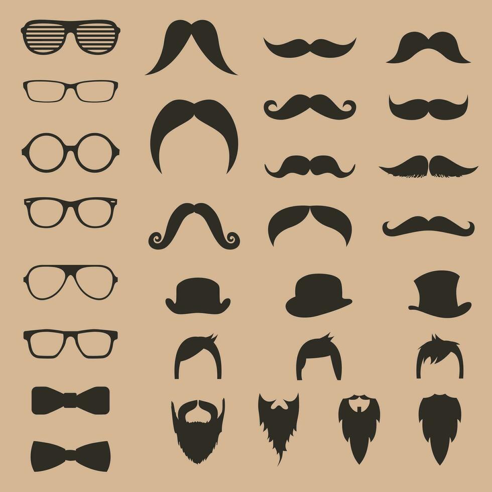 Hipster style icon set vector. vector