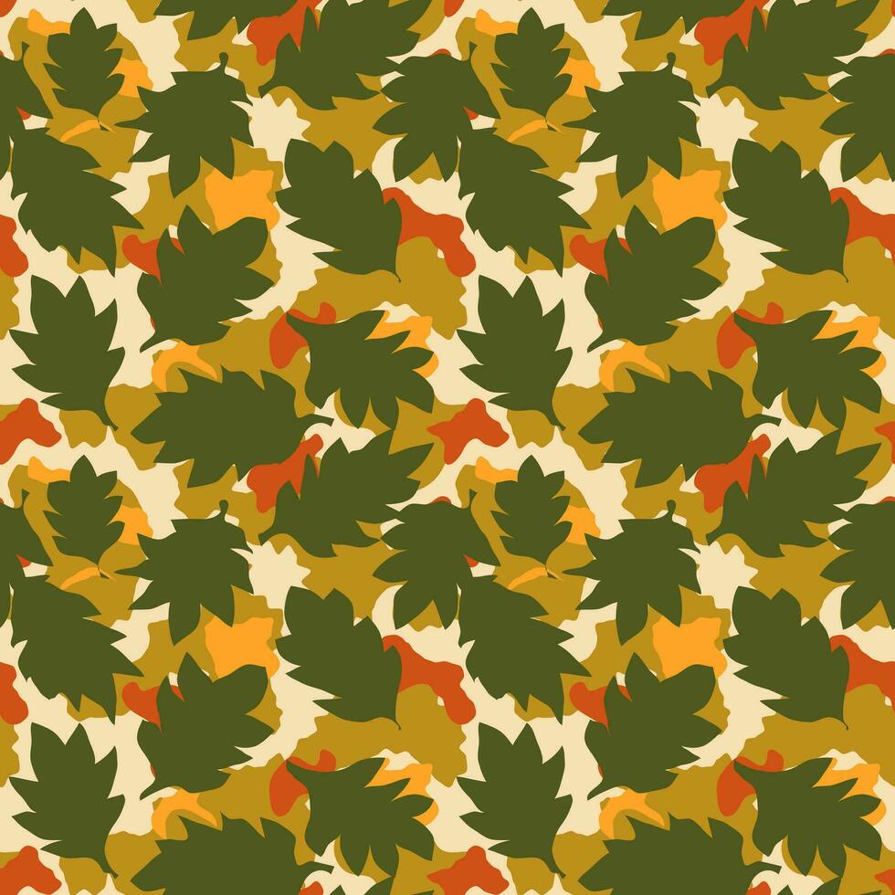 Seamless pattern composed of multicolored leaves. vector