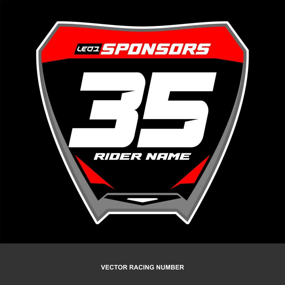 VECTOR RACE NUMBER BOARD FOR MOTORSPORT
