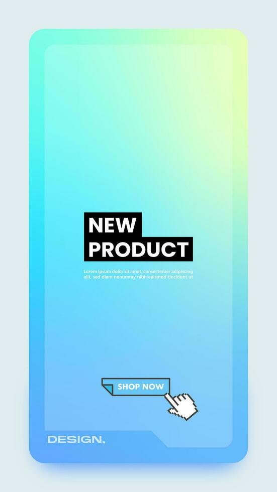 Futuristic vertical gradient background. Social media frame vector illustration.