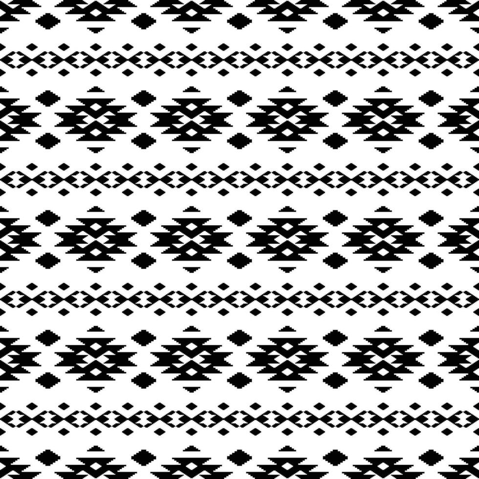 Native American ethnic pattern. Seamless stripe pattern in Aztec and Navajo tribal contemporary style. Black and white colors. Design textile, clothes, fashion, fabric, wrapping paper, ornament. vector