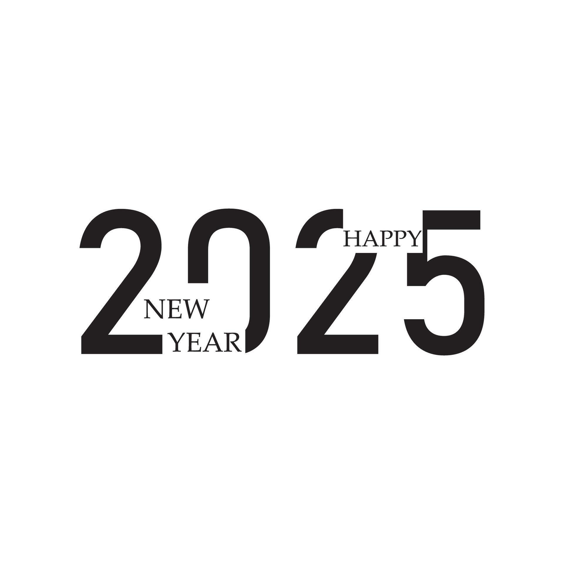 Happy New Year 2025 text design. Cover of business diary for 2025 with wishes. Brochure design