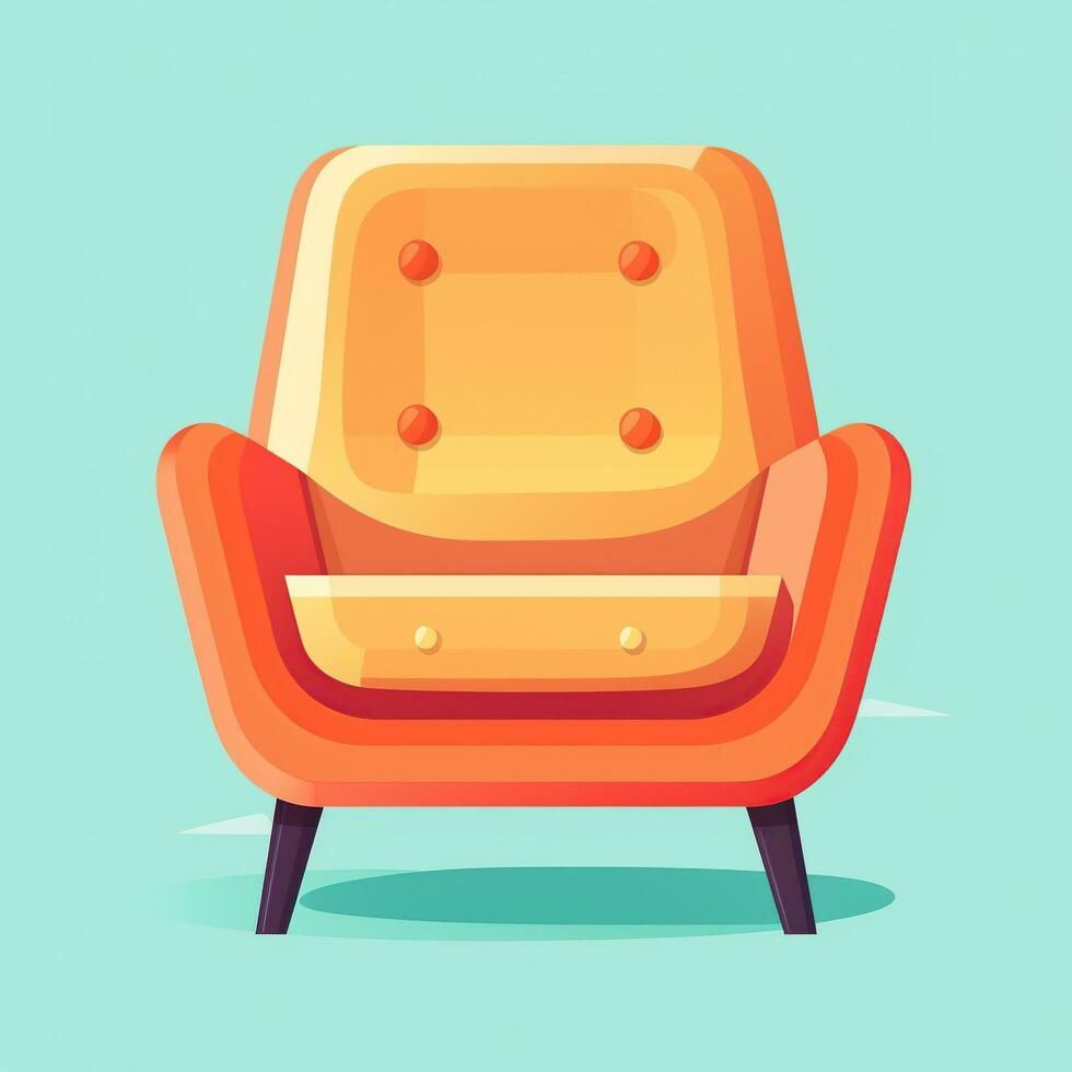 Modern armchair, minimalistic illustration in flat style. Generative AI photo