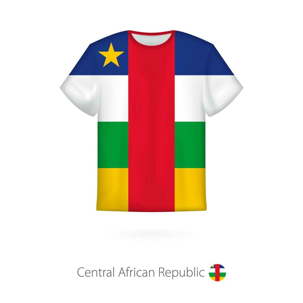 T-shirt design with flag of Central African Republic. vector