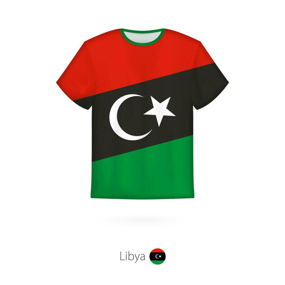 T-shirt design with flag of Libya. vector