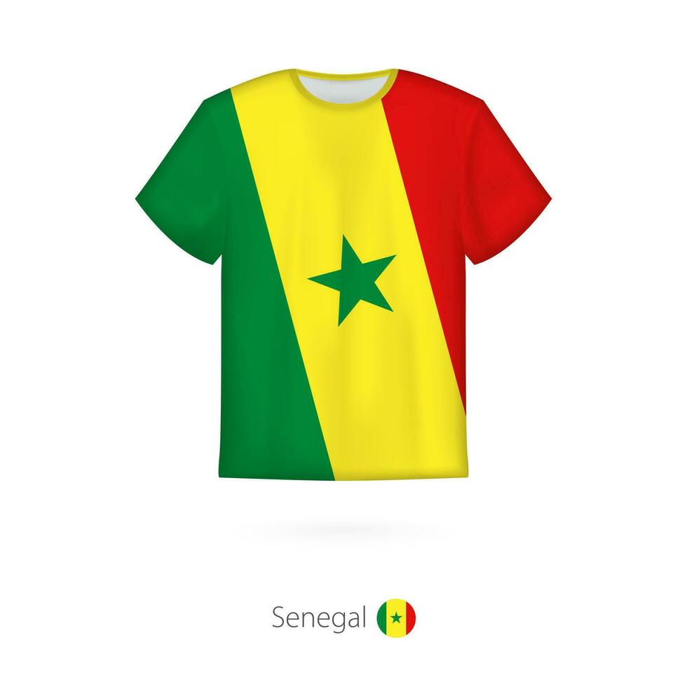 T-shirt design with flag of Senegal. vector