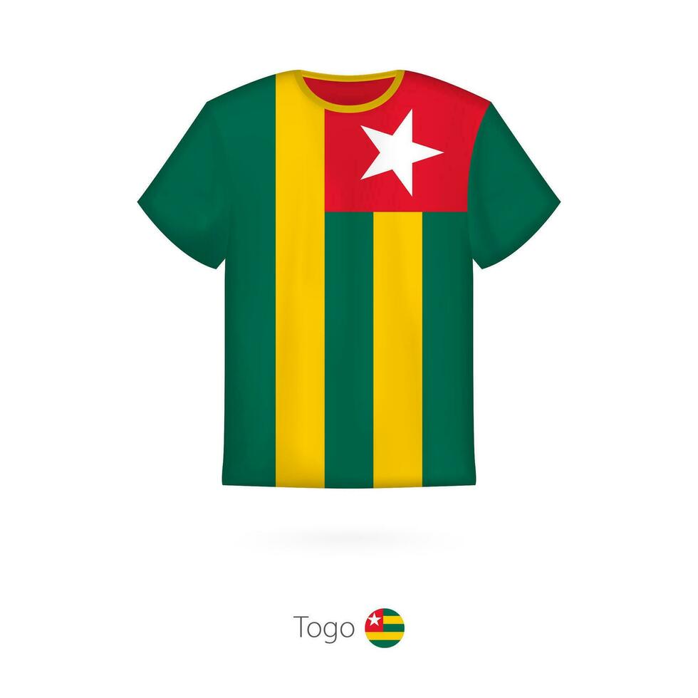 T-shirt design with flag of Togo. vector