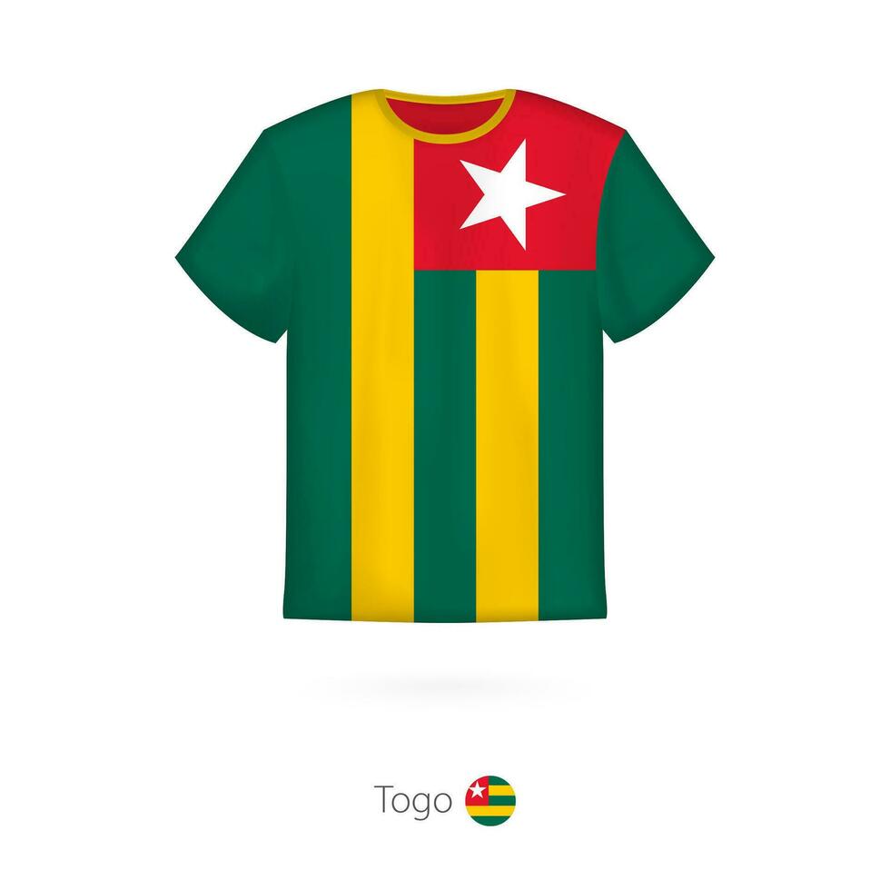 T-shirt design with flag of Togo. vector