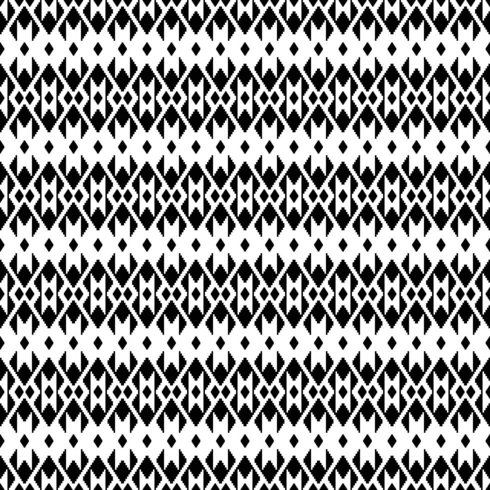 Native American traditional ethnic motif in black and white colors. Seamless stripe pattern with Aztec and Navajo tribal. Design fabric, textile, embroidery, print, weaving, interior, background. vector
