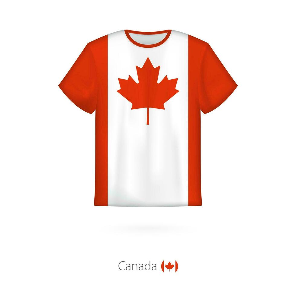 camiseta diseño con bandera de Canadá. vector