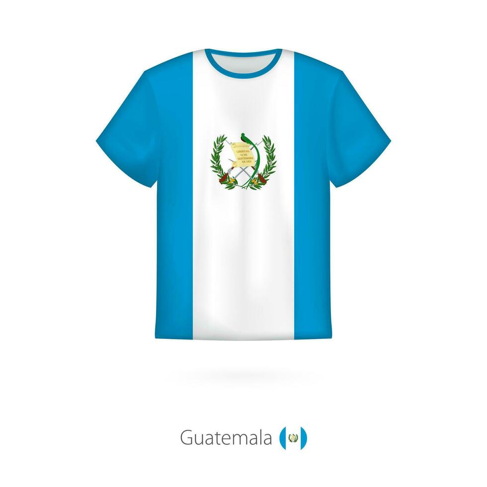 T-shirt design with flag of Guatemala. vector
