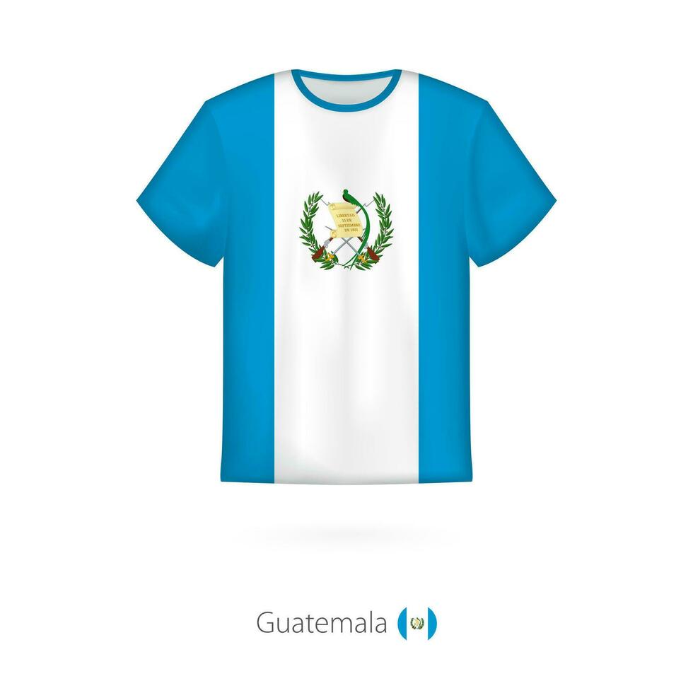 camiseta diseño con bandera de Guatemala. vector