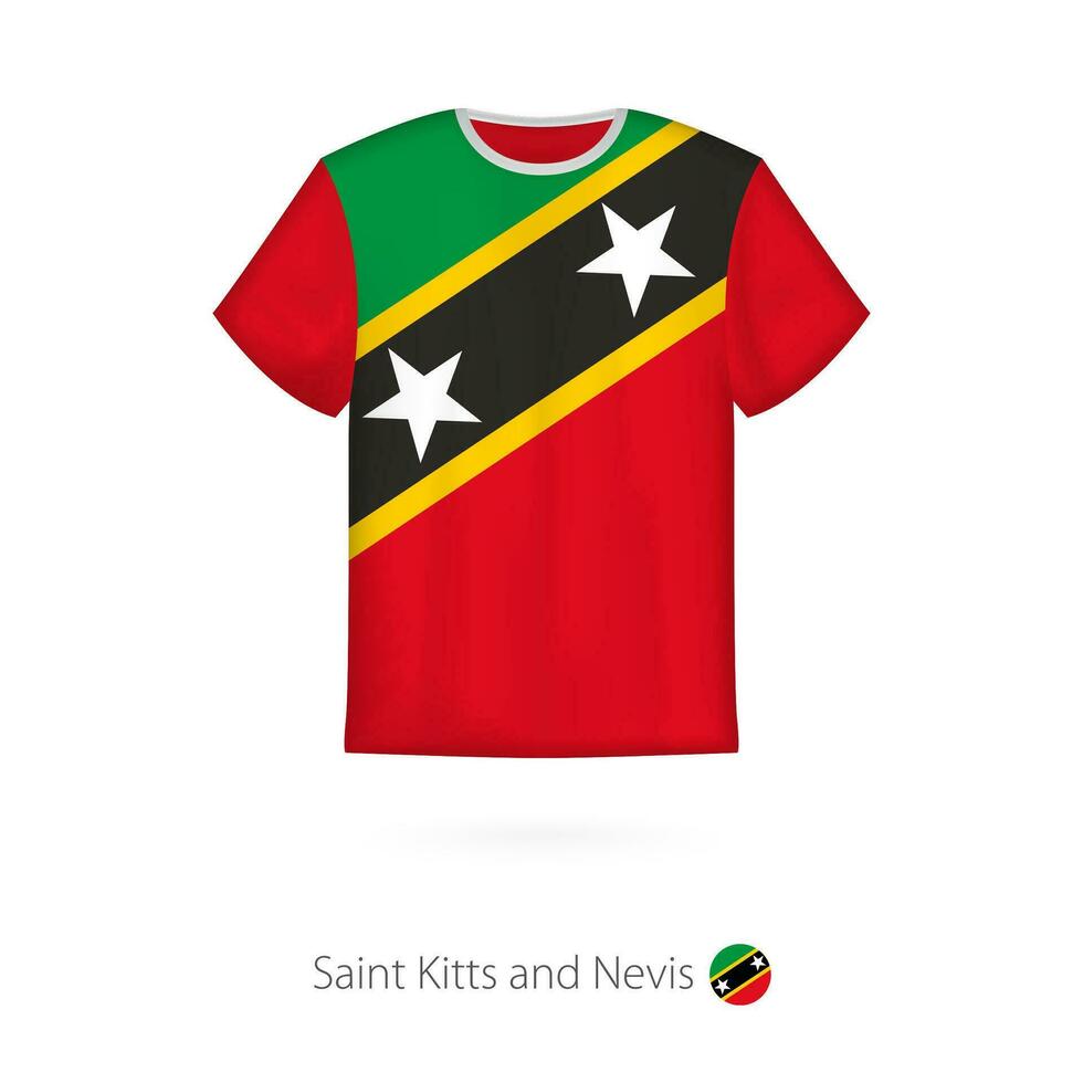 camiseta diseño con bandera de Santo kitts y nevis. vector