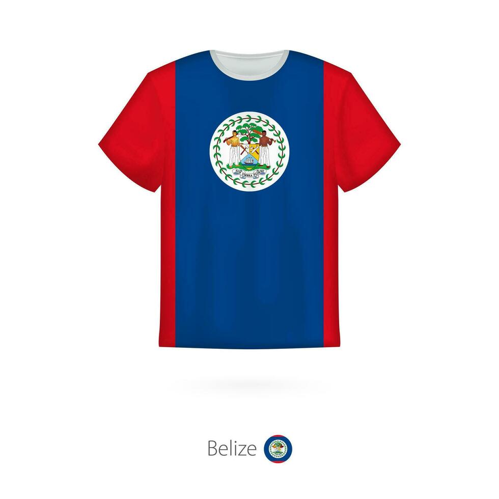 T-shirt design with flag of Belize. vector
