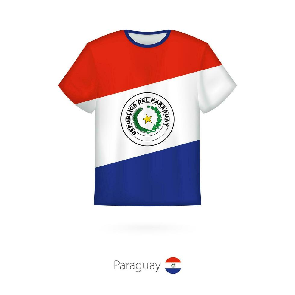 T-shirt design with flag of Paraguay. vector