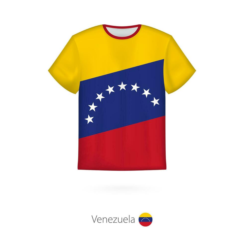 camiseta diseño con bandera de Venezuela. vector