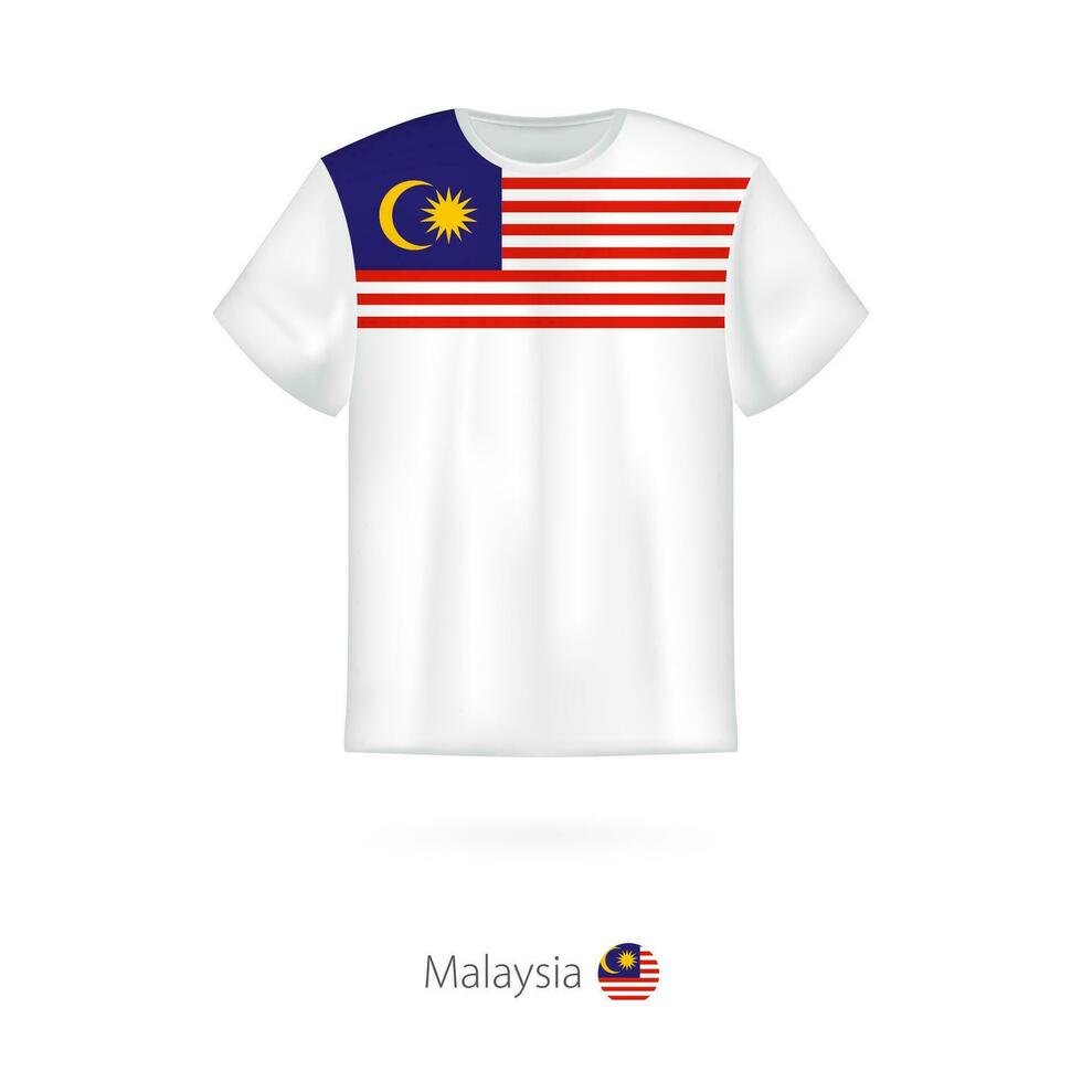 T-shirt design with flag of Malaysia. vector