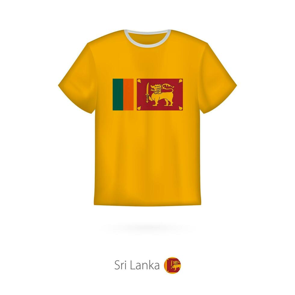 T-shirt design with flag of Sri Lanka. vector