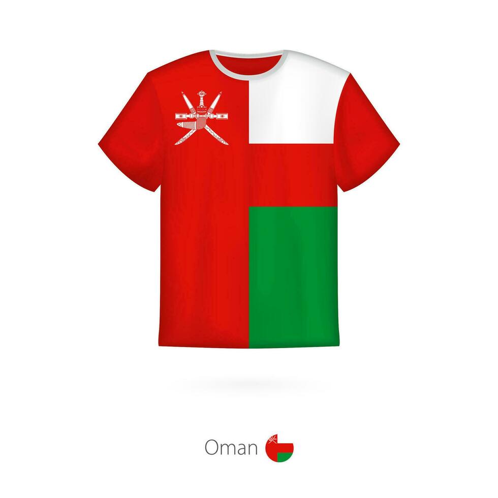 T-shirt design with flag of Oman. vector