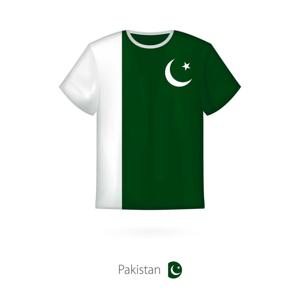 camiseta diseño con bandera de Pakistán vector