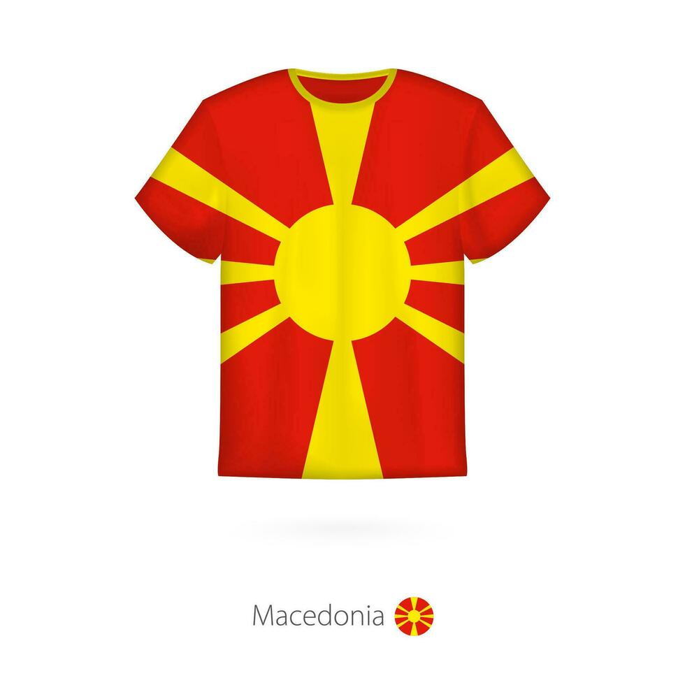 T-shirt design with flag of Macedonia. vector