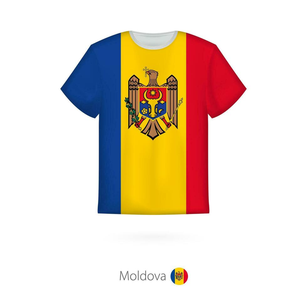 T-shirt design with flag of Moldova. vector