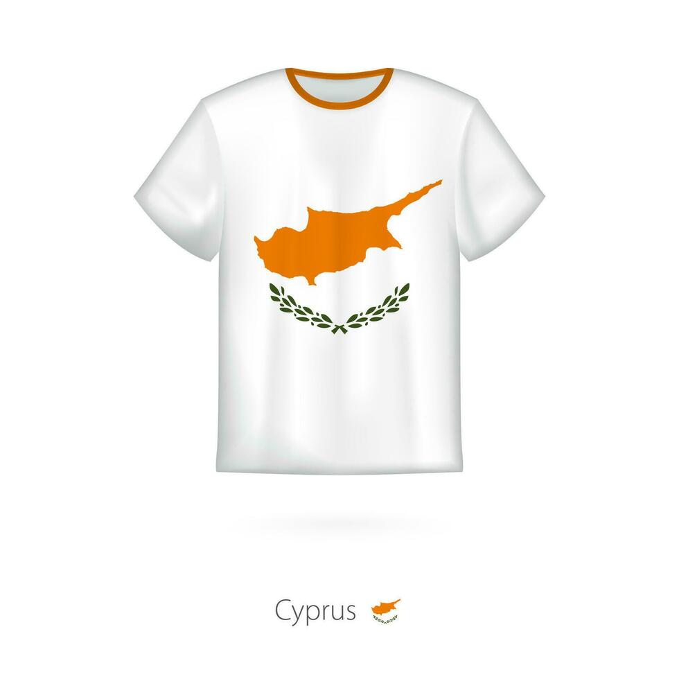 T-shirt design with flag of Cyprus. vector