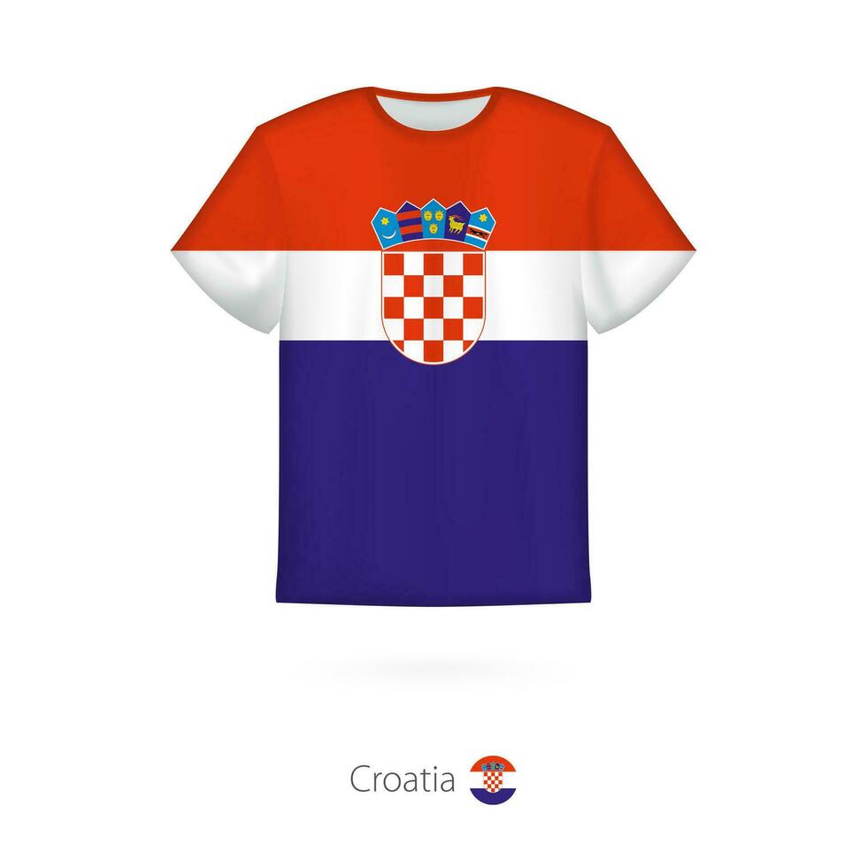 T-shirt design with flag of Croatia. vector