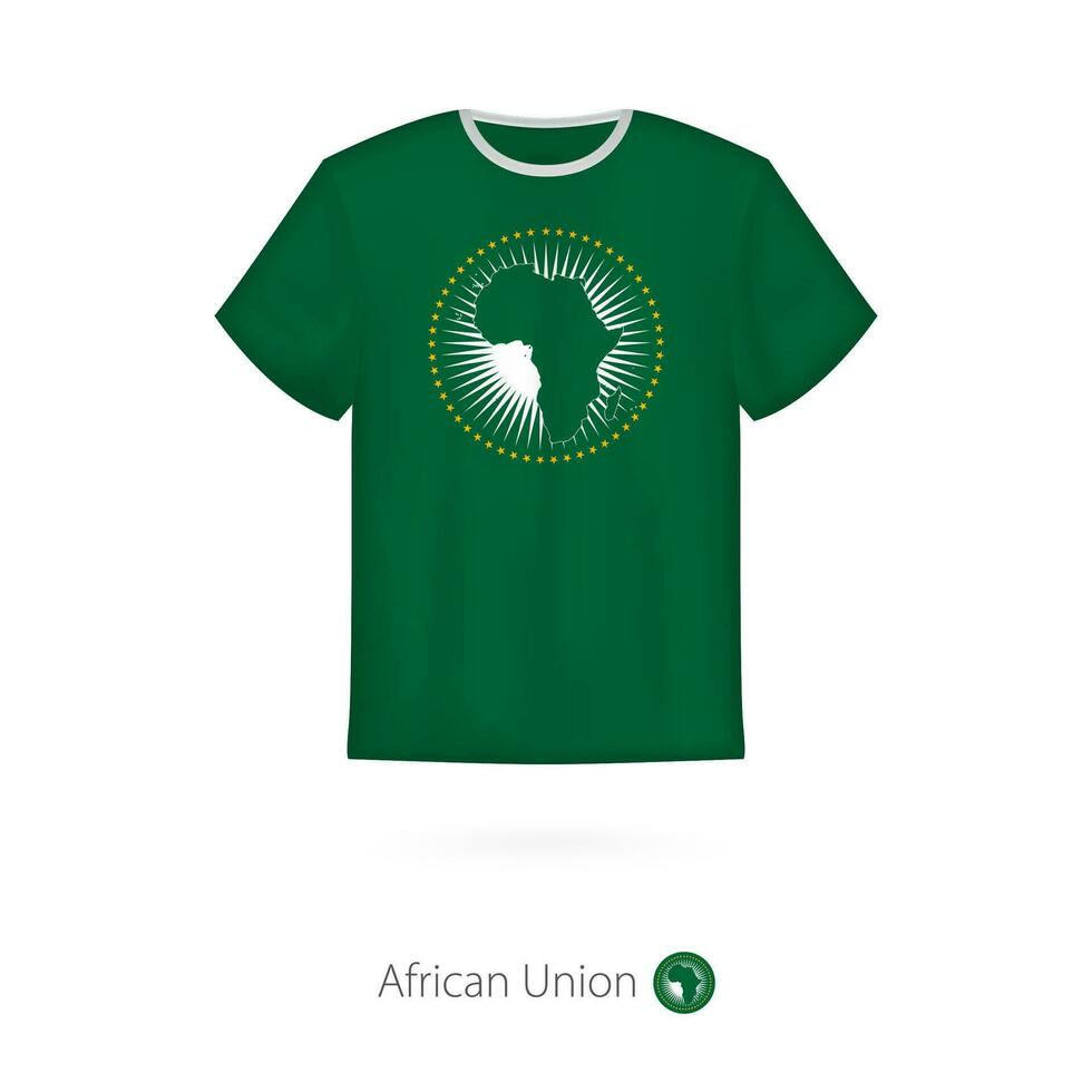 camiseta diseño con bandera de africano Unión. vector