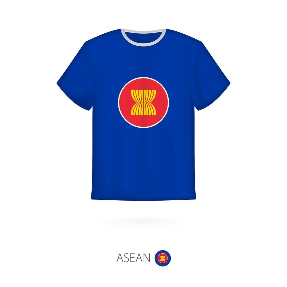 T-shirt design with flag of ASEAN. vector